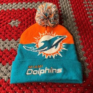 Official NFL Miami Dolphins Beanie Hat Pom Warm Winter Gear